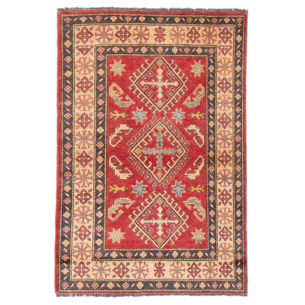 ECARPETGALLERY Hand-knotted Ghazni Red Wool Rug - 4'0 x 5'9