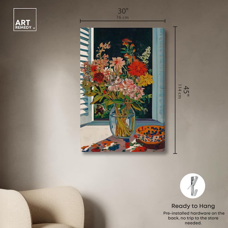 Vase on a Windowsill Canvas by Art Remedy, Gallery Wrapped