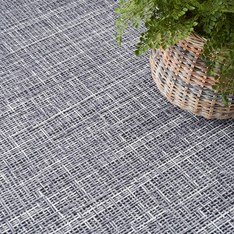 Nourison Washables Indoor only Grey Abstract Area Rug