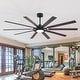 preview thumbnail 1 of 37, 72"/80" Large Windmill Ceiling Fan with Light and Remote(10 Reversible Blades) 72-INCH