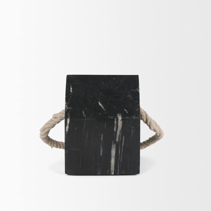 Raena Black Marble House Door Stopper - 4.0L x 4.0W x 4.8H