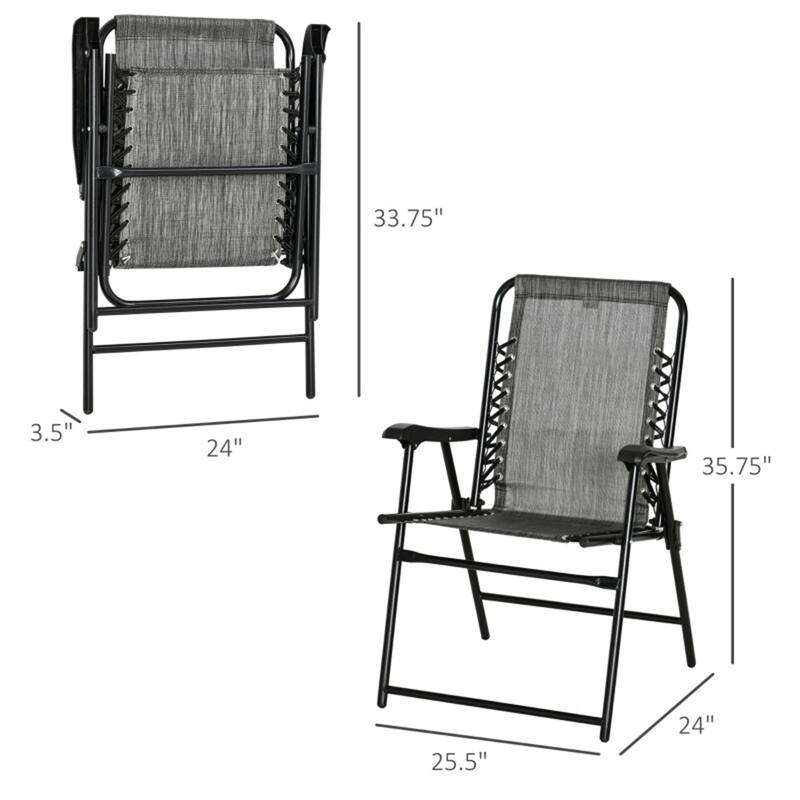 Mesh Fabric Outdoor Folding Chair with Armrest, Foldable and Steel