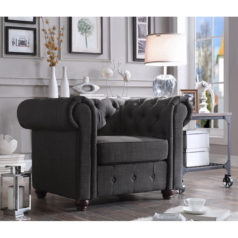 Moser Bay Garcia Chesterfield Rolled Arm Chair