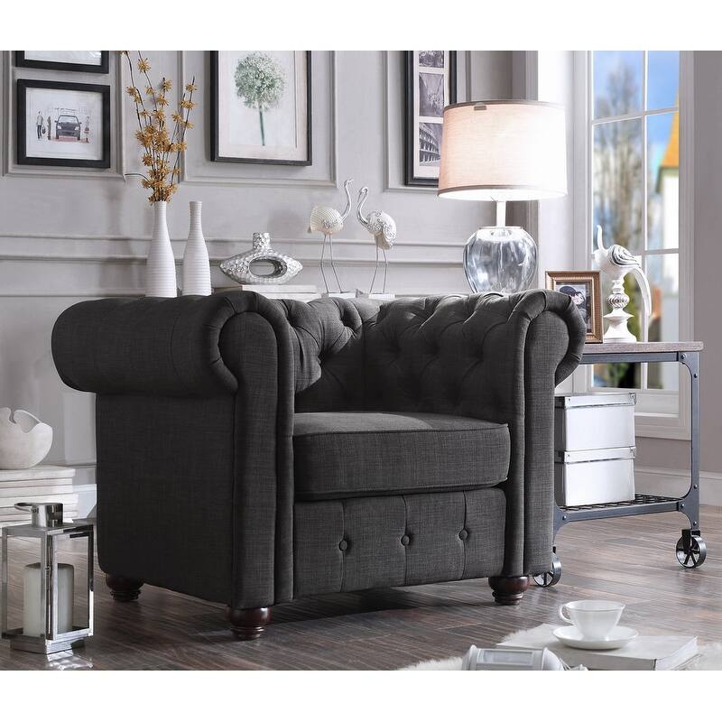 Moser Bay Garcia Chesterfield Rolled Arm Chair