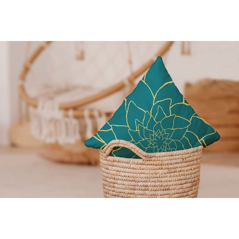 Flower Outline Decorative Throw Pillow