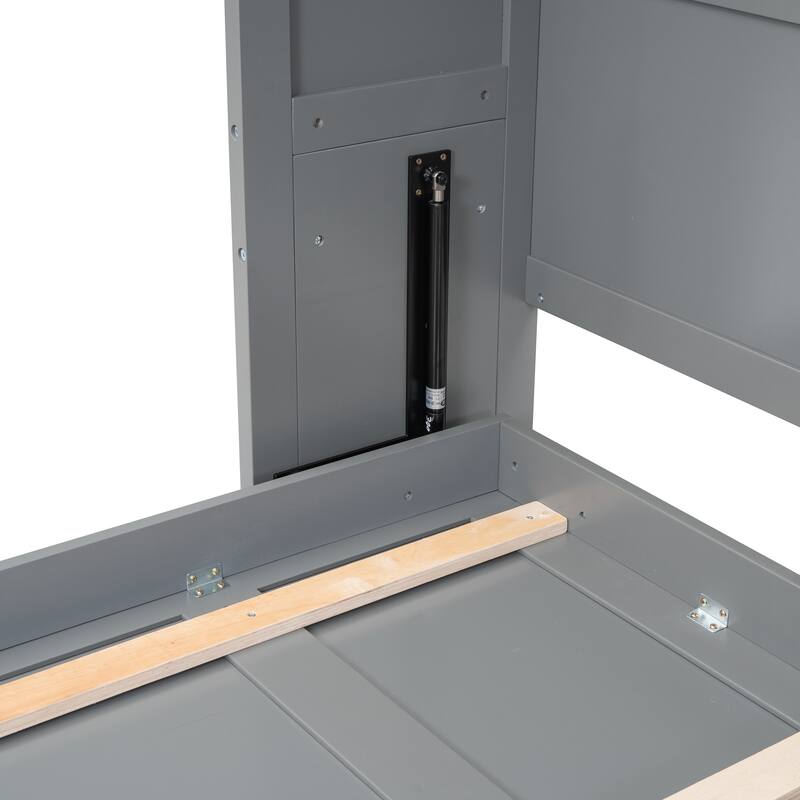 Queen Smart Murphy Bed with Tiered Storage Cabinet