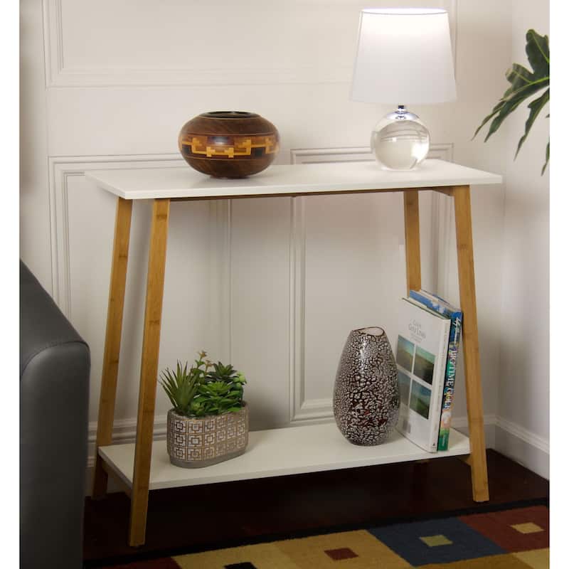 Carson Carrington Kakarberg 2-Tier Solid Bamboo Frame Console Table