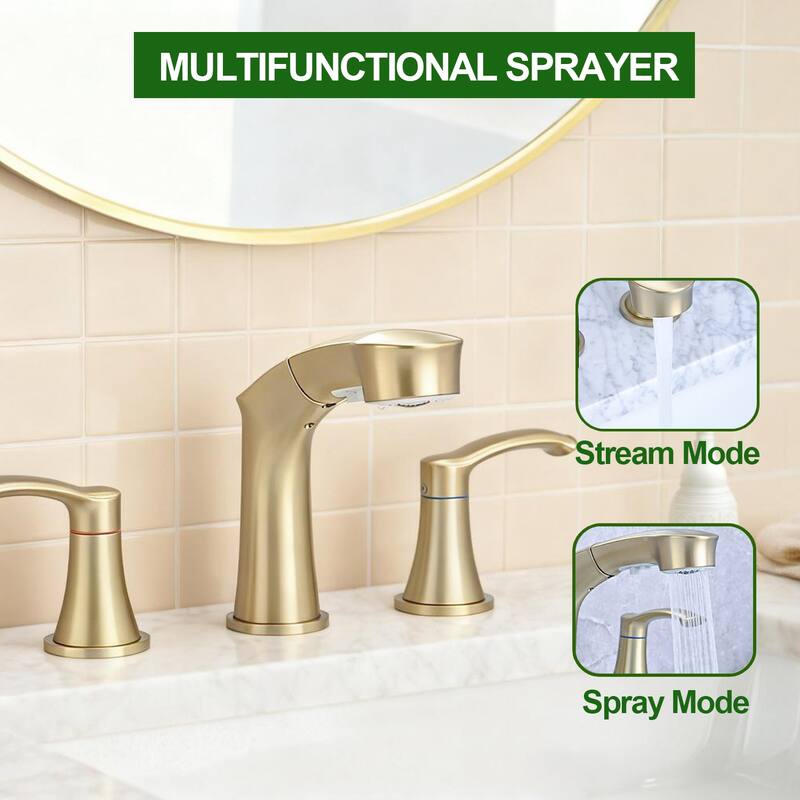 Topcraft Pull Down Two Handle Bathroom Sink Faucet