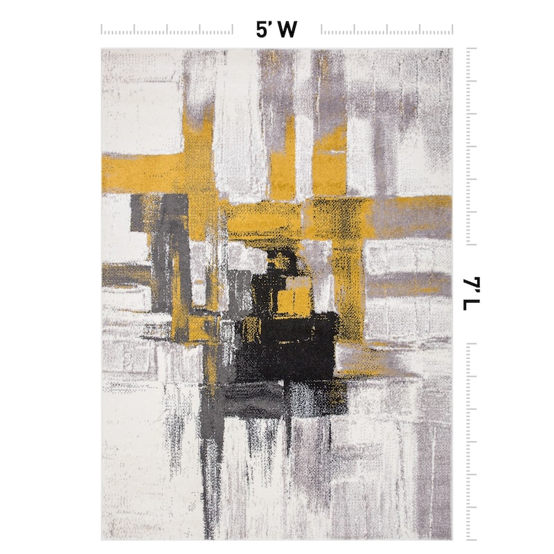 World Rug Gallery Modern Abstract Art Area Rug