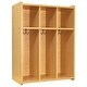 preview thumbnail 1 of 4, Tot Mate 3-Section Laminate Floor Locker - 28" x 15" x 37 1/2" Assembled - Maple