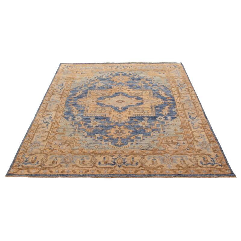 ECARPETGALLERY Hand-knotted Jules Serapi Navy Wool Rug - 7'10 x 9'9