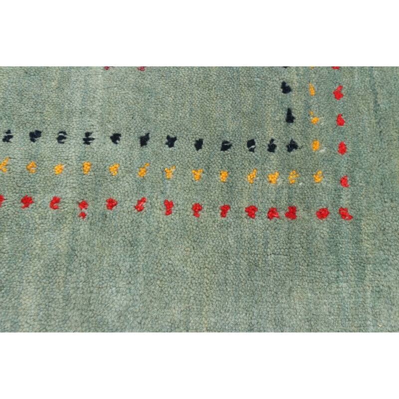 ECARPETGALLERY Hand Loomed Kashkuli Gabbeh Aqua Wool Rug - 4'1 x 5'9