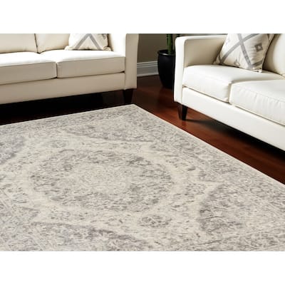 HomeRootsFloral Medallion Transitional Rectangle Area Rug - 120' X '84' X '0.5