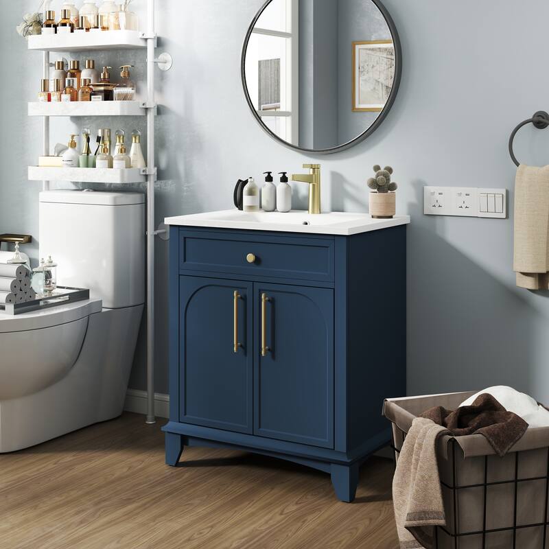 28" Freestanding Bathroom Vanity Cabinet with Sink