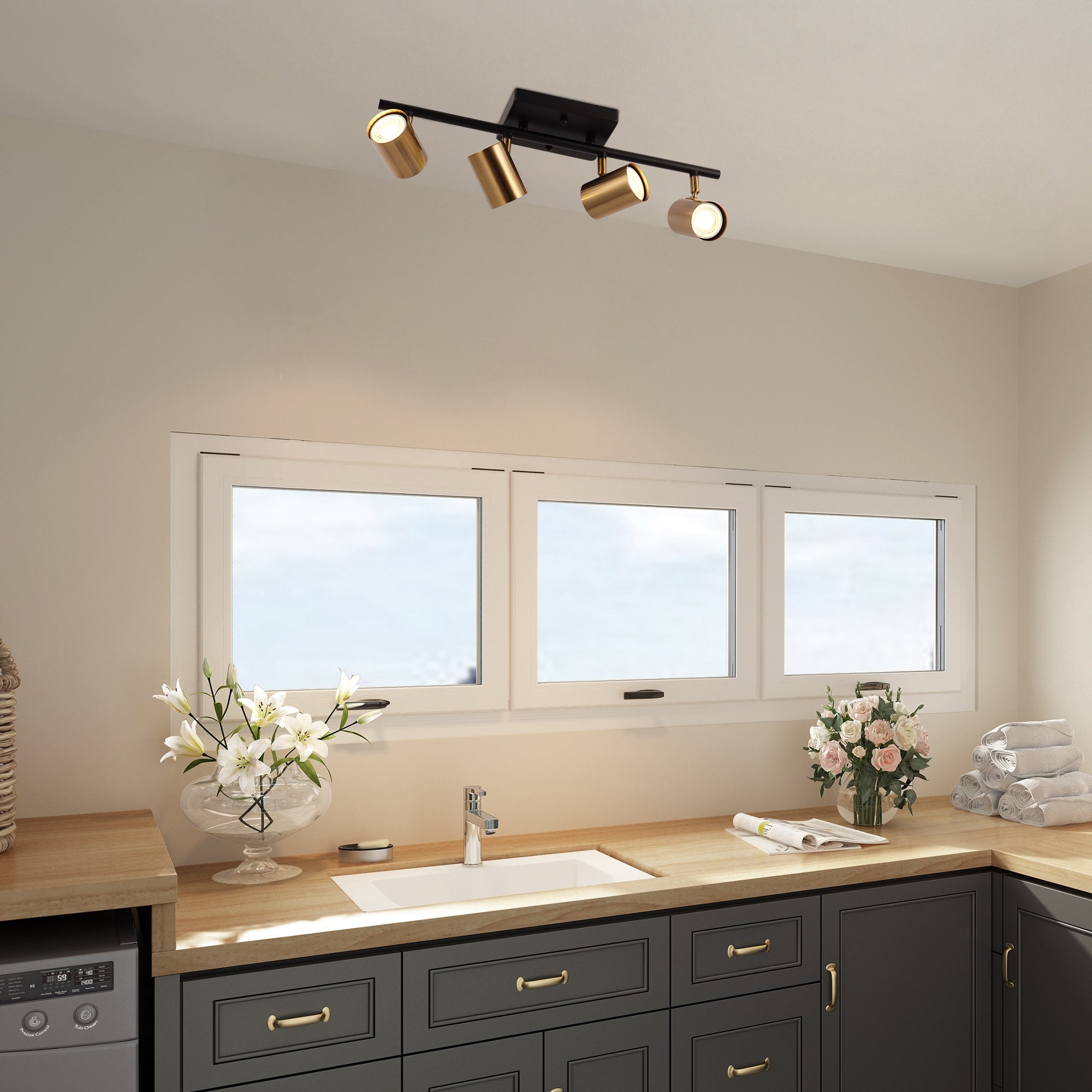 Black and sales gold spotlights