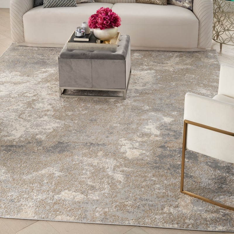 Inspire Me Home Decor Joli Modern Abstract Area Rug - 8' x  10' - Ivory Beige