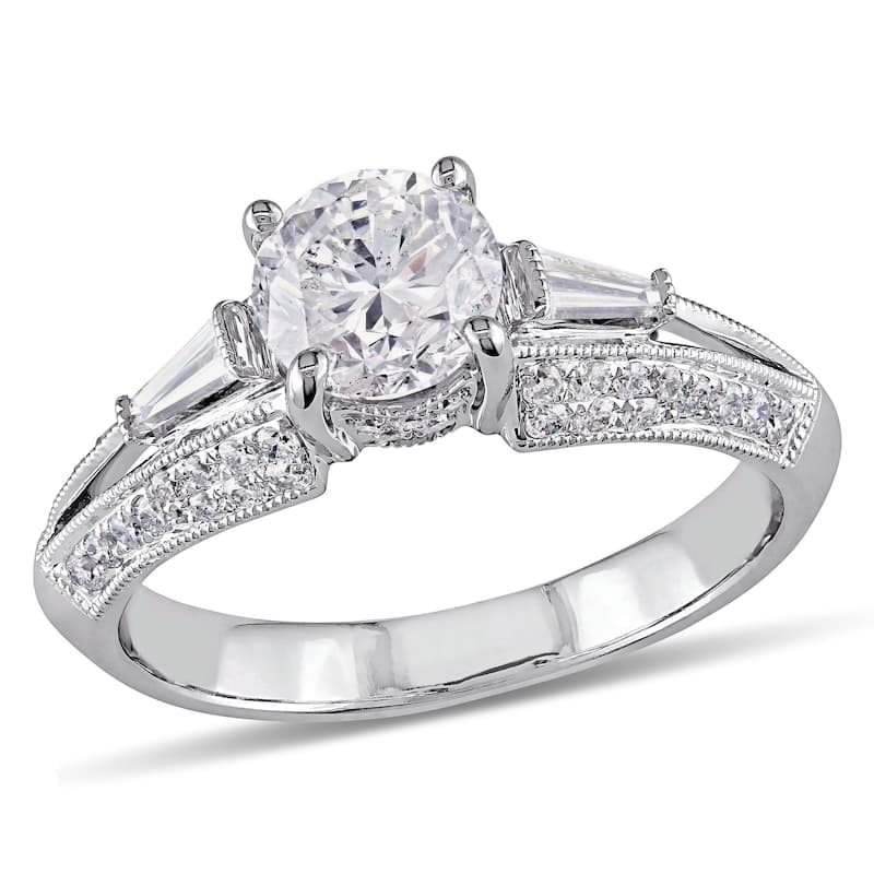 Miadora Signature Collection 14k White Gold 1 1/2ct TDW Taper Baguette Diamond Ring