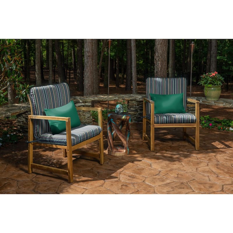 Sunbrella Solid Fabric 1-Piece Indoor/Outdoor Lumbar Pillow, 19"W x 12"L