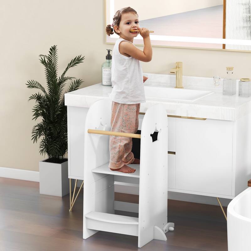 Gymax Multi-purpose Kids Kitchen Tower Children Standing Tower Kids
