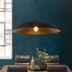 preview thumbnail 2 of 34, 1-Light Black Gold Oversized Metal Dome Pendant Light - 27in