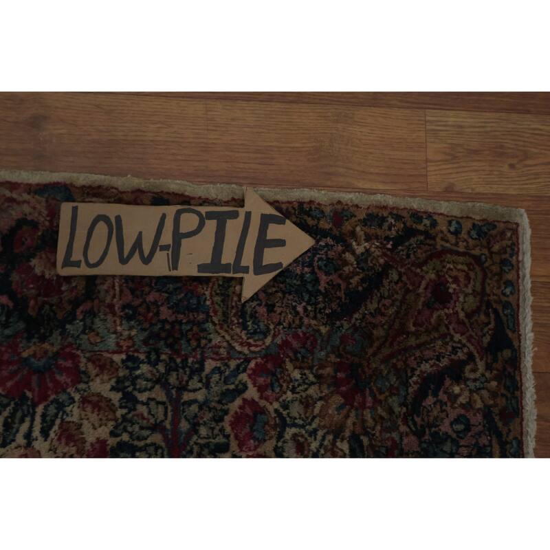 Hand Knotted Oriental 100% Wool Carpet Traditional All-Over Beige & Ivories Kerman Area Rug - 4' 9'' X 3' 0''