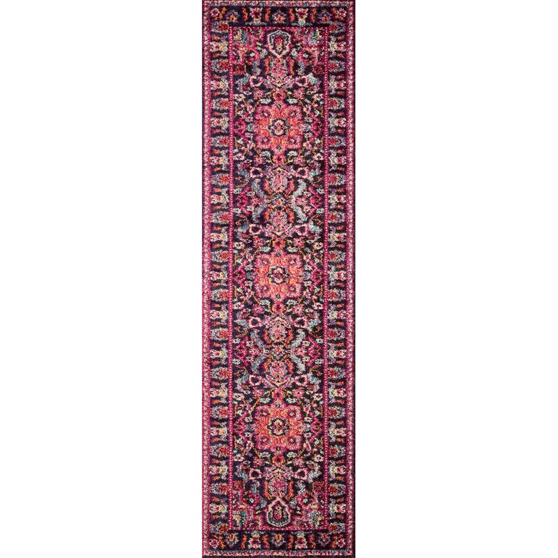 Alexander Home Vintage Boho Botanical Medallion Distressed Rug