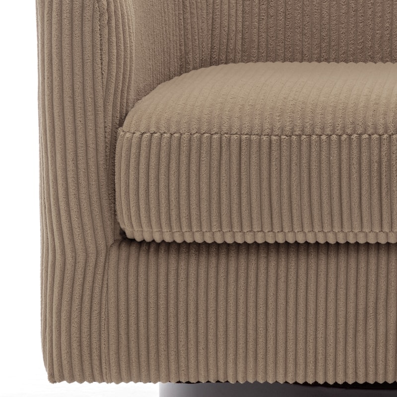 Modern Upholstered Barrel Chair Swivel Accent Chair for Living Room