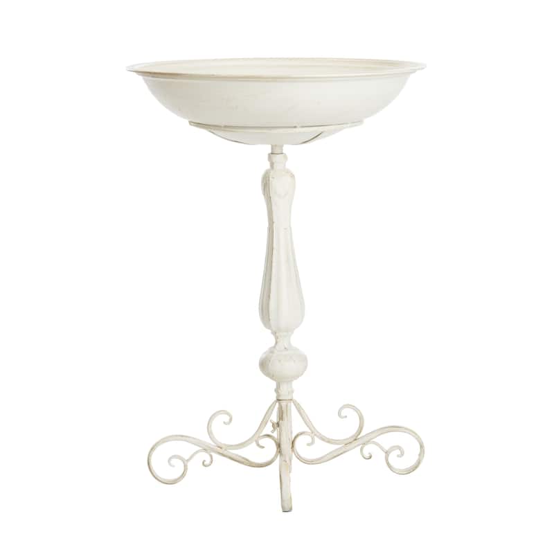 SAFAVIEH Outdoor Brisa Victorian Scroll Iron Bird Bath - 19" W x 19" D x 27" H - 19"W x 19"D x 27"H