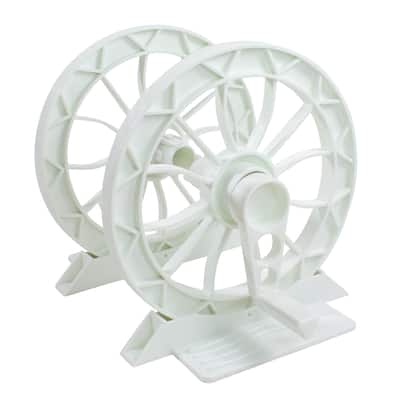 White Inground Pool Resin Solar Reel System - 16.5" - 2pc
