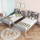 preview thumbnail 11 of 12, Twin Over Twin Bunk Bed with Bookcase Headboard