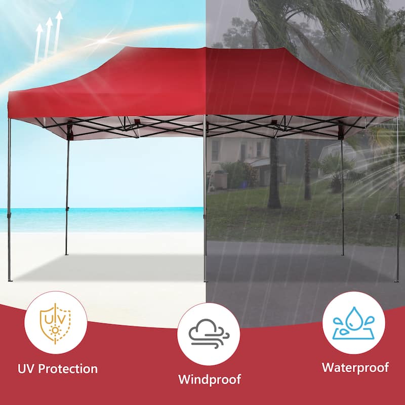 Ainfox 10x20Ft Pop up Canopy Tent Party Heavy Duty Instant Gazebo with 4 Removable Sidewalls