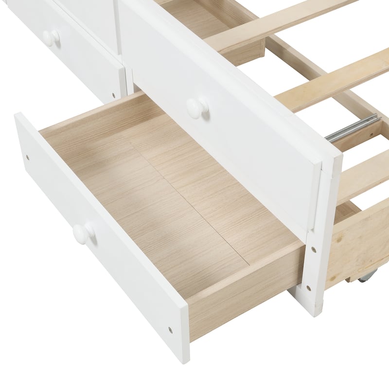 Twin Bed with Twin Trundle,Drawers