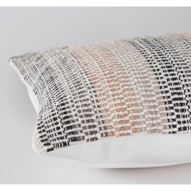 Rizzy Home Transitional Multi/Dark Natural Poly Filled Pillow - 14"x20"