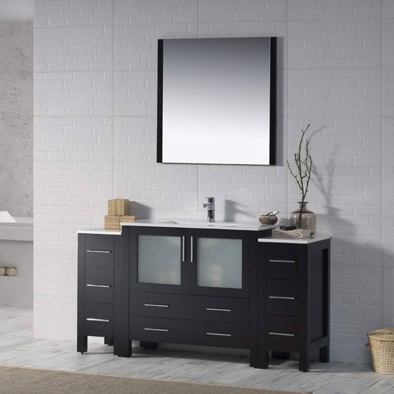 Blossom Sydney 60 Inch Solid Wood Double Sink Vanity with Side Cabinet