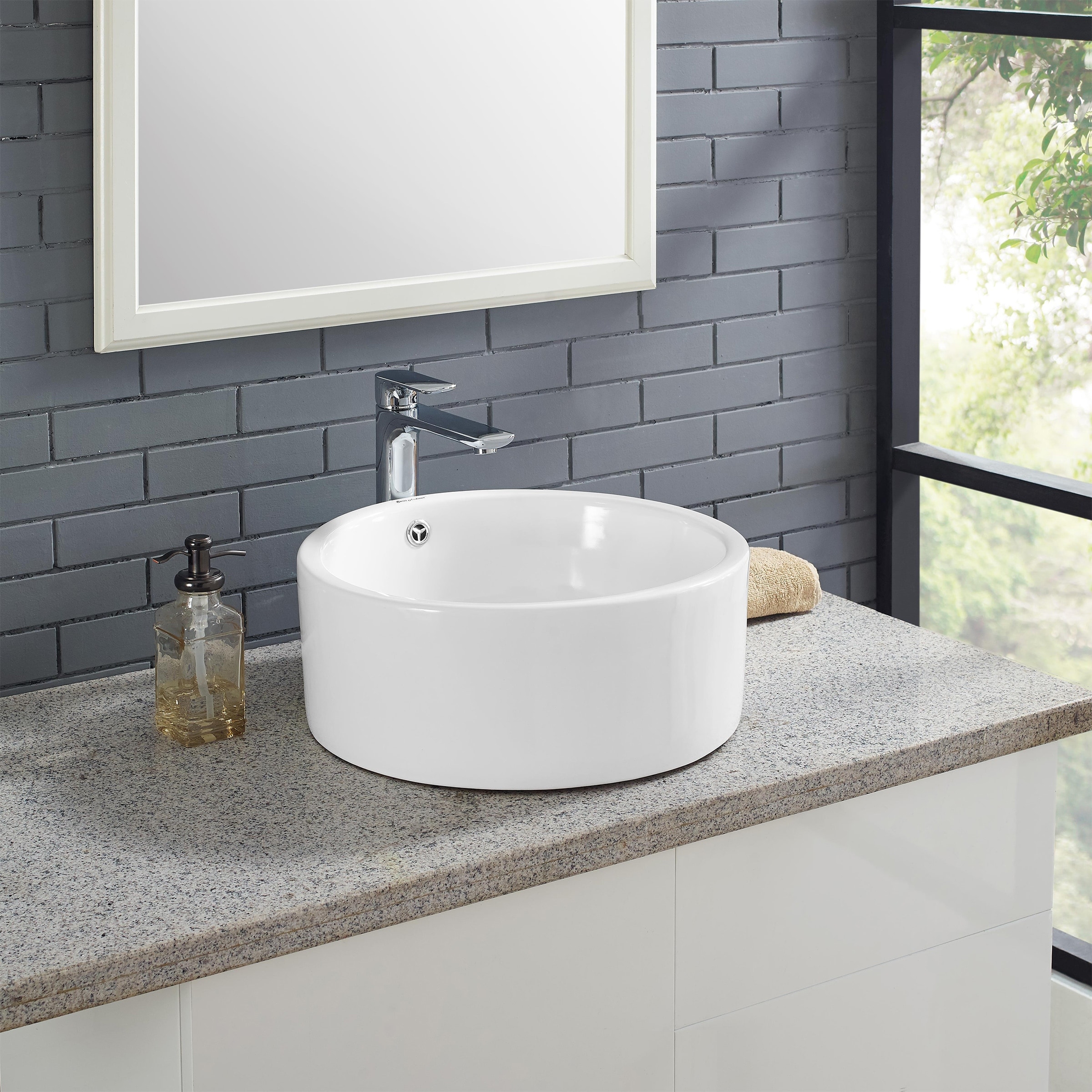 Swiss Madison Sublime® Round Ceramic Bathroom Vessel Sink Bowl - Bed ...