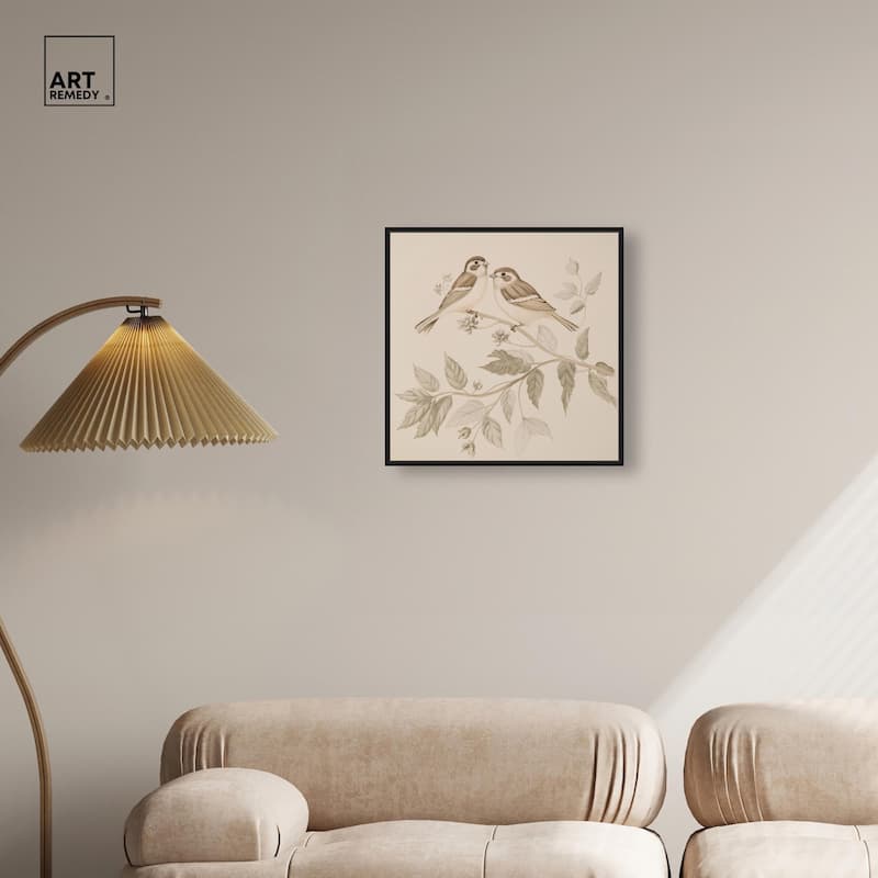 Pair of Finches III Canvas by Art Remedy