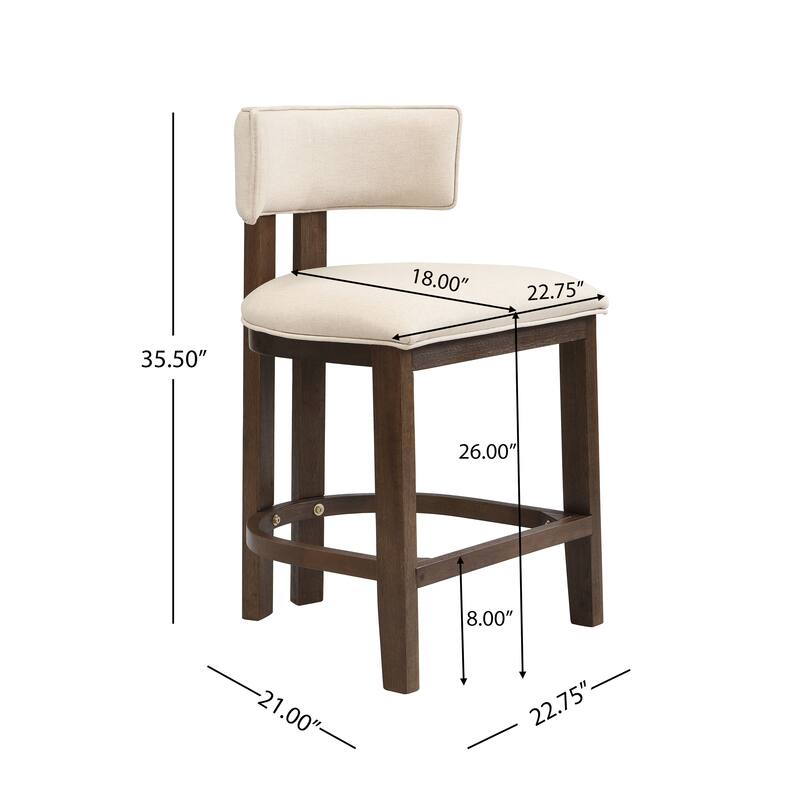 Christopher Knight Home - Dovey Contemporary Upholstered 26-Inch Counter Stool Set of 2 with Rubberwood Frame