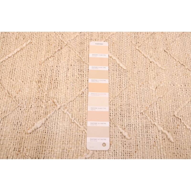 ECARPETGALLERY Flat-Weave Palas Denizli Cream Jute Kilim - 5'1 x 7'11