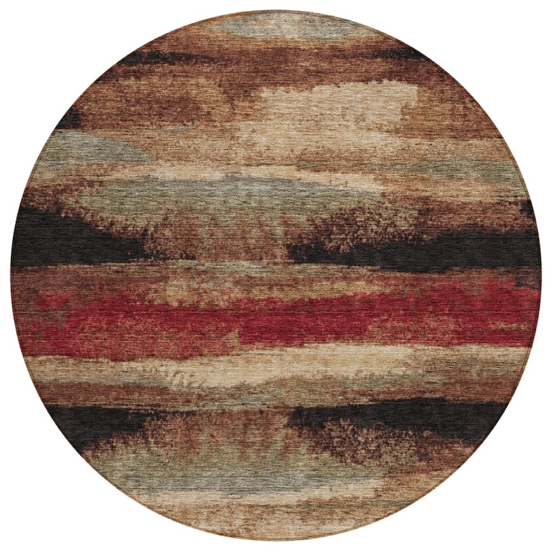 Machine Washable Indoor/ Outdoor Abstract Modern Chantille Rug