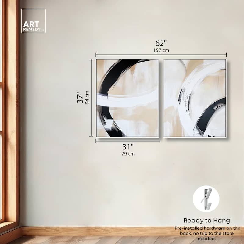 Neutral Interplay II Canvas Set of 2 by Art Remedy