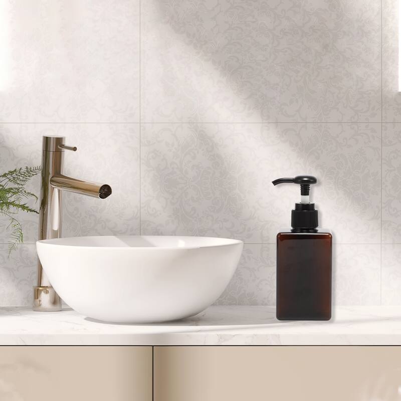 Square Simple Soap Pump Dispenser for Bathroom Laundry Rooms - Brown - 150ml
