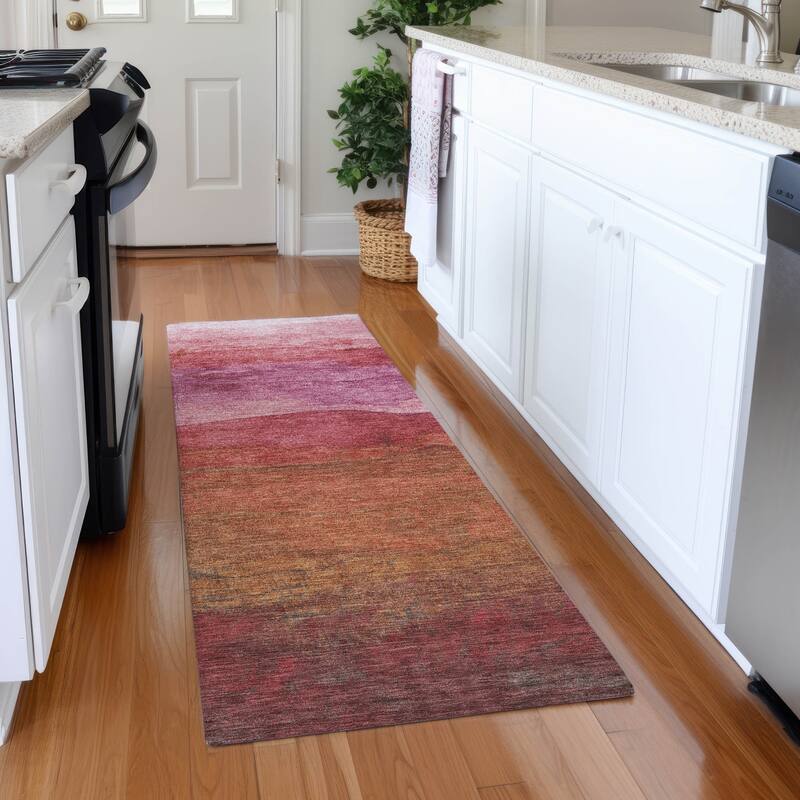 Premium Washable Super Soft Modern Ombre Mayfield Rug - Blush - 2'3" x 7'6"