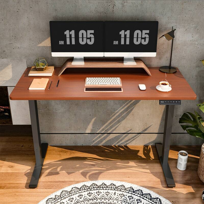 FLEXISPOT 55 x 28 Home Office Standing Desk Electric Height Adjustable Desk with LED Memory Control