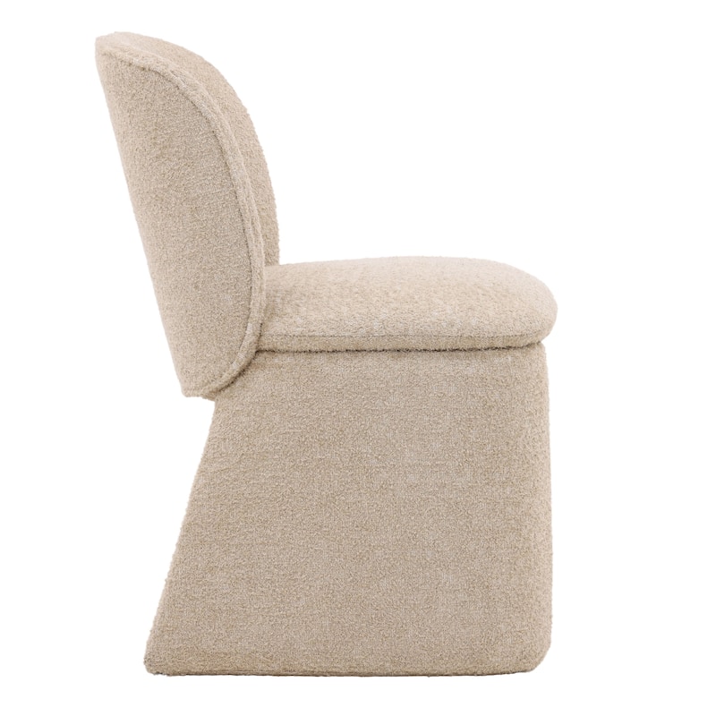 Keanu Wood Upholstered Dining Chair, Sand