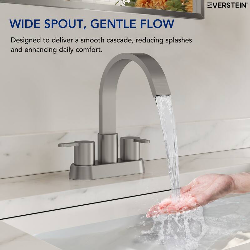 Double Handles 4 inche Centerset Bathroom Sink Faucet