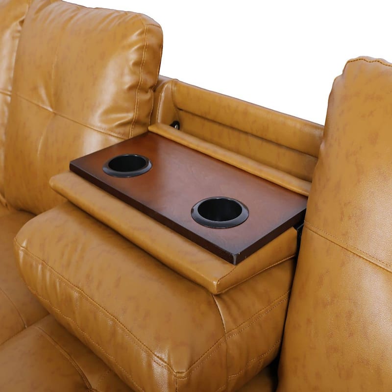 Ginger Semi PU Synthetic Leather 3-Piece Sofa Set