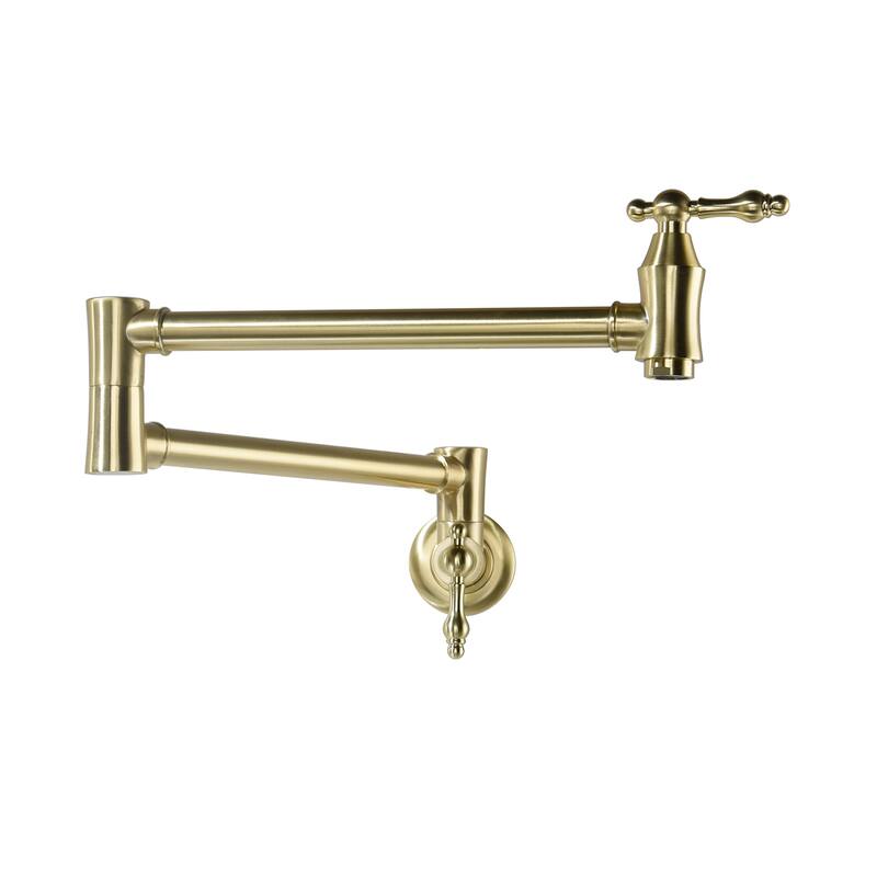 Two Handles Wall Mount Filler Folding Kitchen Faucet