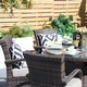preview thumbnail 9 of 10, 7-piece Modern Outdoor Aluminum Wicker Dining Set with 6 Chairs