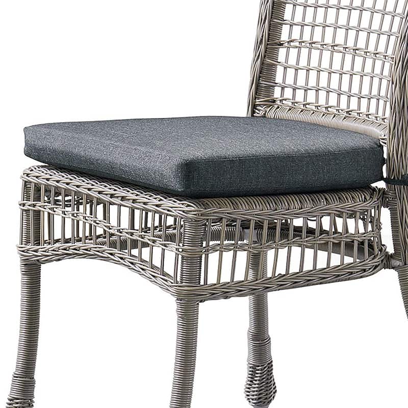 Asti All-Weather Wicker Outdoor 37"H Set of Two Dining Chairs with Cushions
