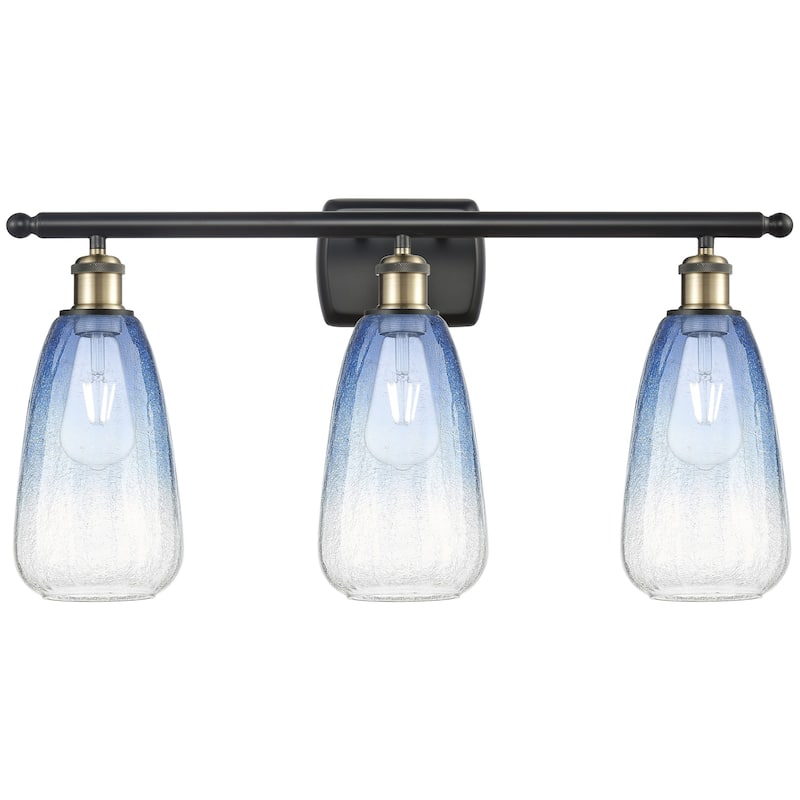 Innovations Lighting 516-3W-14-26 Brookhaven Almond Vanity Brookhaven - Black Antique Brass / Sapphire Blue